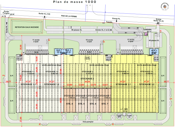 plan de masse plateforme logistique seveso seuil bas ©AXiomE Architecture